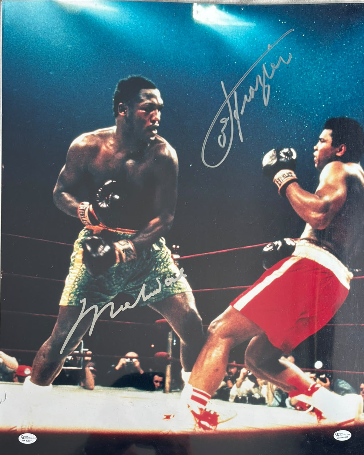 Fight of the Century 1971 16x20 Photo – Signed by Muhammad Ali & Joe Frazier